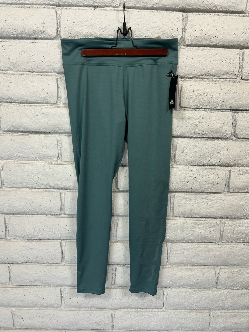 Adidas Climalite High Rise Leggings Green Size L NWT